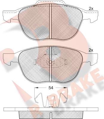 R Brake RB1617-399 - Тормозные колодки, дисковые, комплект autosila-amz.com