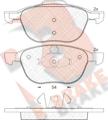 R Brake RB1617 - Тормозные колодки, дисковые, комплект autosila-amz.com