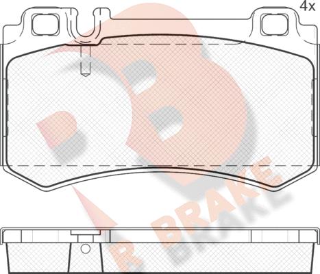 R Brake RB1680 - Тормозные колодки, дисковые, комплект autosila-amz.com