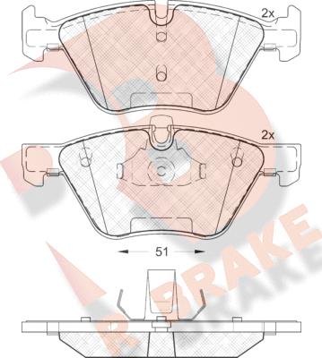 R Brake RB1683 - Тормозные колодки, дисковые, комплект autosila-amz.com