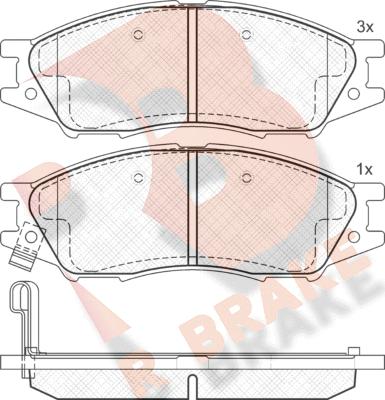 R Brake RB1635 - Тормозные колодки, дисковые, комплект autosila-amz.com