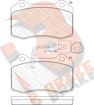 R Brake RB1636 - Тормозные колодки, дисковые, комплект autosila-amz.com