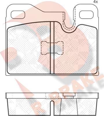 R Brake RB1624 - Тормозные колодки, дисковые, комплект autosila-amz.com