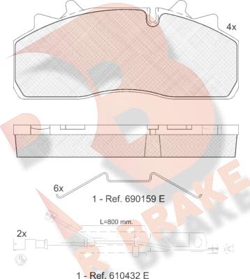 R Brake RB1623-225 - Тормозные колодки, дисковые, комплект autosila-amz.com