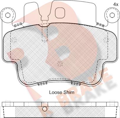 R Brake RB1627 - Тормозные колодки, дисковые, комплект autosila-amz.com