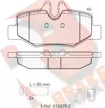 R Brake RB1676 - Тормозные колодки, дисковые, комплект autosila-amz.com