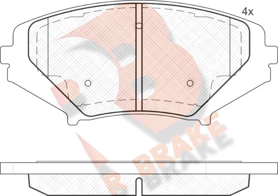 R Brake RB1670 - Тормозные колодки, дисковые, комплект autosila-amz.com