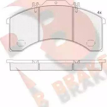 R Brake RB1043 - Тормозные колодки, дисковые, комплект autosila-amz.com