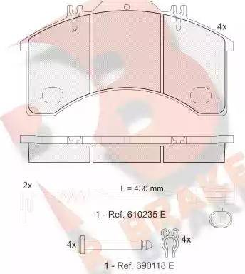 R Brake RB1042-111 - Тормозные колодки, дисковые, комплект autosila-amz.com