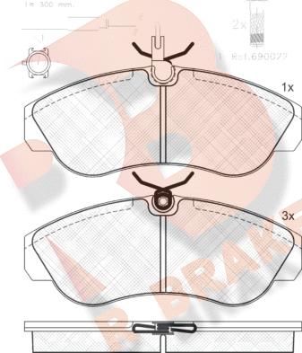 R Brake RB1054-203 - Тормозные колодки, дисковые, комплект autosila-amz.com