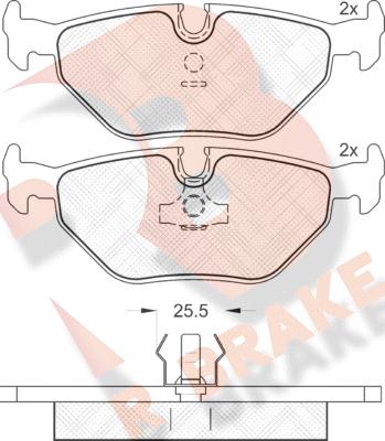 R Brake RB1051 - Тормозные колодки, дисковые, комплект autosila-amz.com
