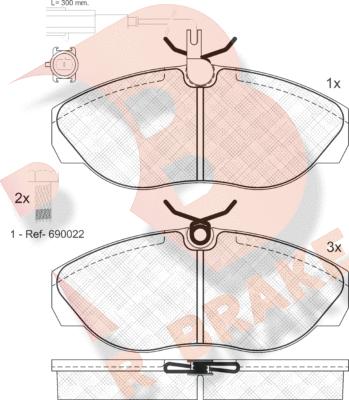 R Brake RB1053-203 - Тормозные колодки, дисковые, комплект autosila-amz.com