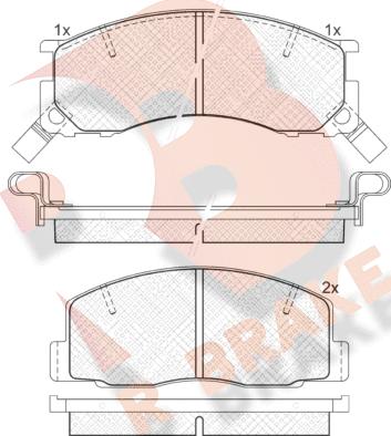 R Brake RB1057 - Тормозные колодки, дисковые, комплект autosila-amz.com