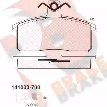 R Brake RB1003 - Тормозные колодки, дисковые, комплект autosila-amz.com