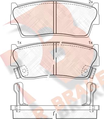 R Brake RB1002 - Тормозные колодки, дисковые, комплект autosila-amz.com