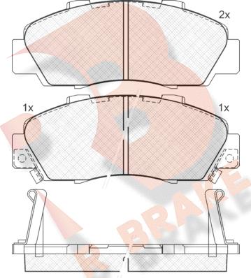 R Brake RB1019 - Тормозные колодки, дисковые, комплект autosila-amz.com