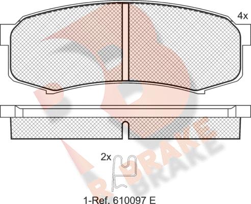 R Brake RB1027 - Тормозные колодки, дисковые, комплект autosila-amz.com