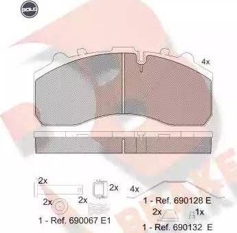 R Brake RB1194 G - Тормозные колодки, дисковые, комплект autosila-amz.com