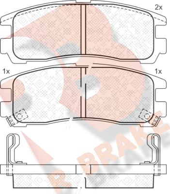 R Brake RB1192 - Тормозные колодки, дисковые, комплект autosila-amz.com