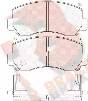 R Brake RB1164 - Тормозные колодки, дисковые, комплект autosila-amz.com