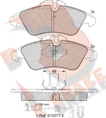 R Brake RB1104-203 - Тормозные колодки, дисковые, комплект autosila-amz.com