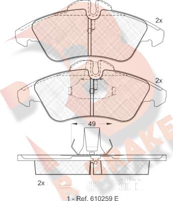 R Brake RB1104 - Тормозные колодки, дисковые, комплект autosila-amz.com