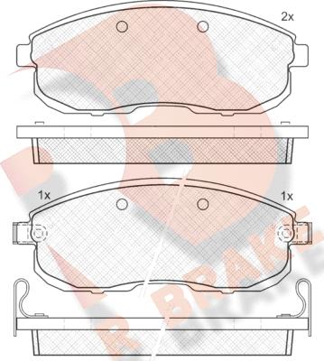 R Brake RB1101 - Тормозные колодки, дисковые, комплект autosila-amz.com