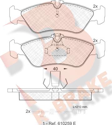 R Brake RB1103 - Тормозные колодки, дисковые, комплект autosila-amz.com