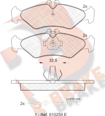 R Brake RB1102 - Тормозные колодки, дисковые, комплект autosila-amz.com