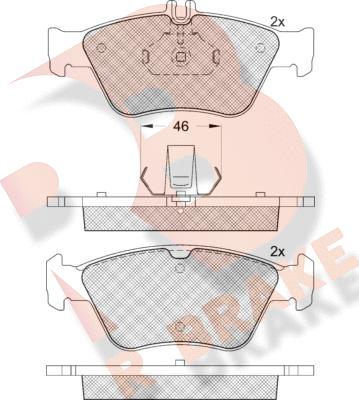 R Brake RB1115-396 - Тормозные колодки, дисковые, комплект autosila-amz.com