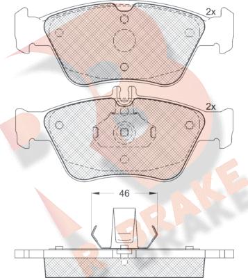 R Brake RB1115 - Тормозные колодки, дисковые, комплект autosila-amz.com