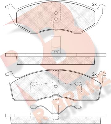 R Brake RB1113 - Тормозные колодки, дисковые, комплект autosila-amz.com