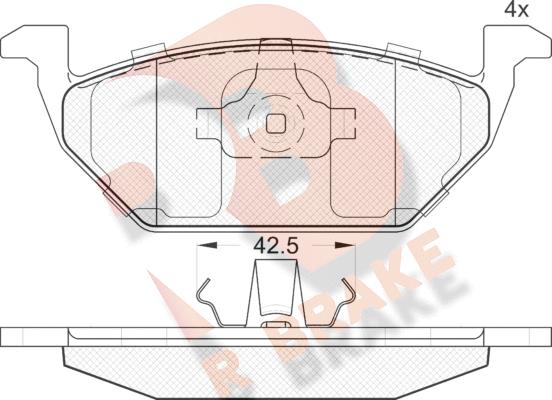 R Brake RB1184 - Тормозные колодки, дисковые, комплект autosila-amz.com