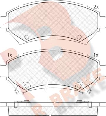 R Brake RB1182 - Тормозные колодки, дисковые, комплект autosila-amz.com