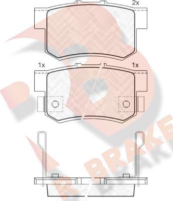R Brake RB1187 - Тормозные колодки, дисковые, комплект autosila-amz.com