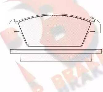 R Brake RB1134 - Тормозные колодки, дисковые, комплект autosila-amz.com