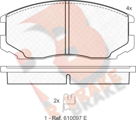 R Brake RB1129 - Тормозные колодки, дисковые, комплект autosila-amz.com