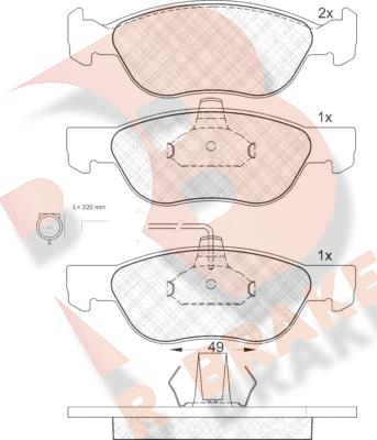 R Brake RB1124 - Тормозные колодки, дисковые, комплект autosila-amz.com