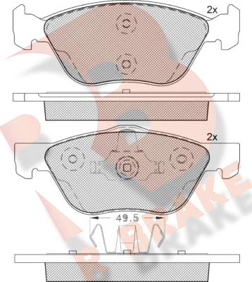 R Brake RB1125-203 - Тормозные колодки, дисковые, комплект autosila-amz.com