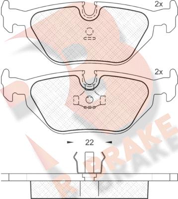 R Brake RB1174 - Тормозные колодки, дисковые, комплект autosila-amz.com