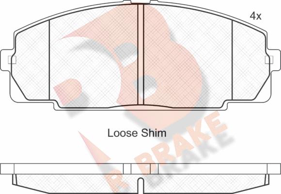 R Brake RB1170 - Тормозные колодки, дисковые, комплект autosila-amz.com