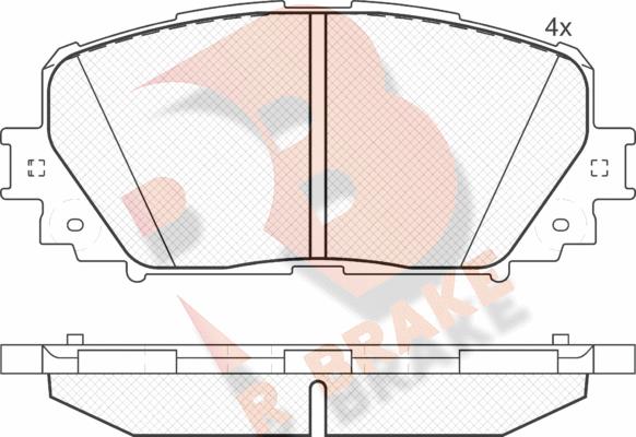 R Brake RB1898 - Тормозные колодки, дисковые, комплект autosila-amz.com