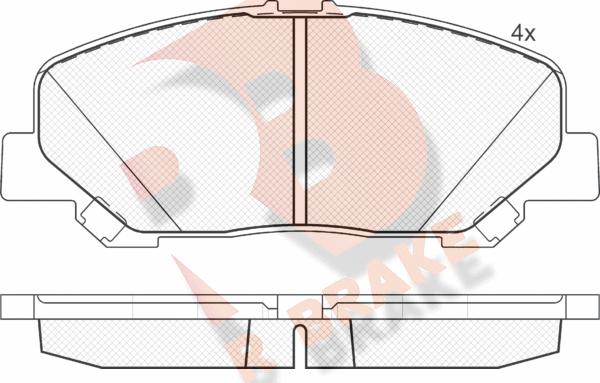 R Brake RB1897 - Тормозные колодки, дисковые, комплект autosila-amz.com