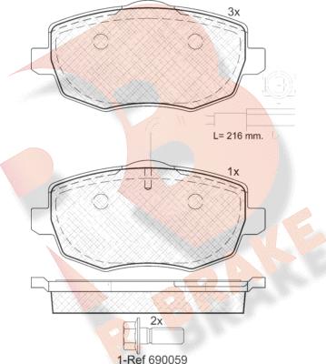 R Brake RB1845 - Тормозные колодки, дисковые, комплект autosila-amz.com