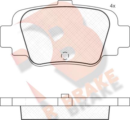 R Brake RB1840 - Тормозные колодки, дисковые, комплект autosila-amz.com