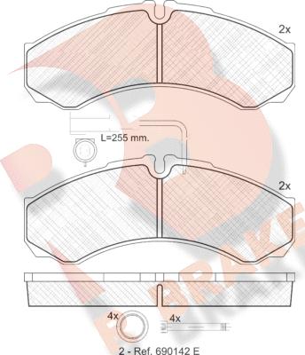 R Brake RB1848 - Тормозные колодки, дисковые, комплект autosila-amz.com