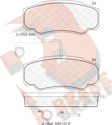 R Brake RB1847 - Тормозные колодки, дисковые, комплект autosila-amz.com