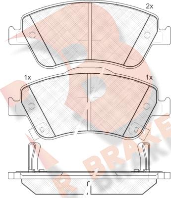 R Brake RB1869 - Тормозные колодки, дисковые, комплект autosila-amz.com