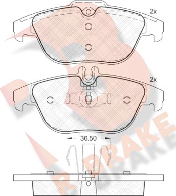 R Brake RB1863 - Тормозные колодки, дисковые, комплект autosila-amz.com