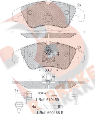 R Brake RB1862 - Тормозные колодки, дисковые, комплект autosila-amz.com